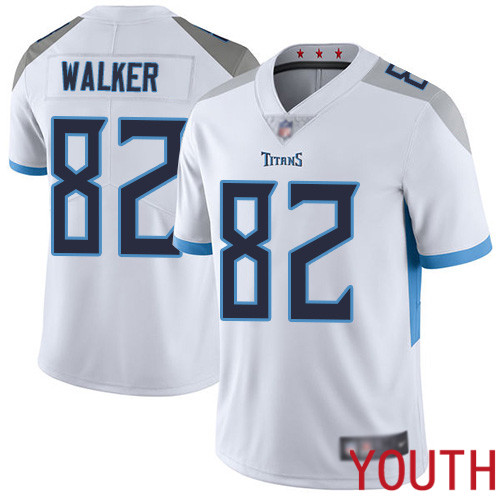 Tennessee Titans Limited White Youth Delanie Walker Road Jersey NFL Football #82 Vapor Untouchable->youth nfl jersey->Youth Jersey